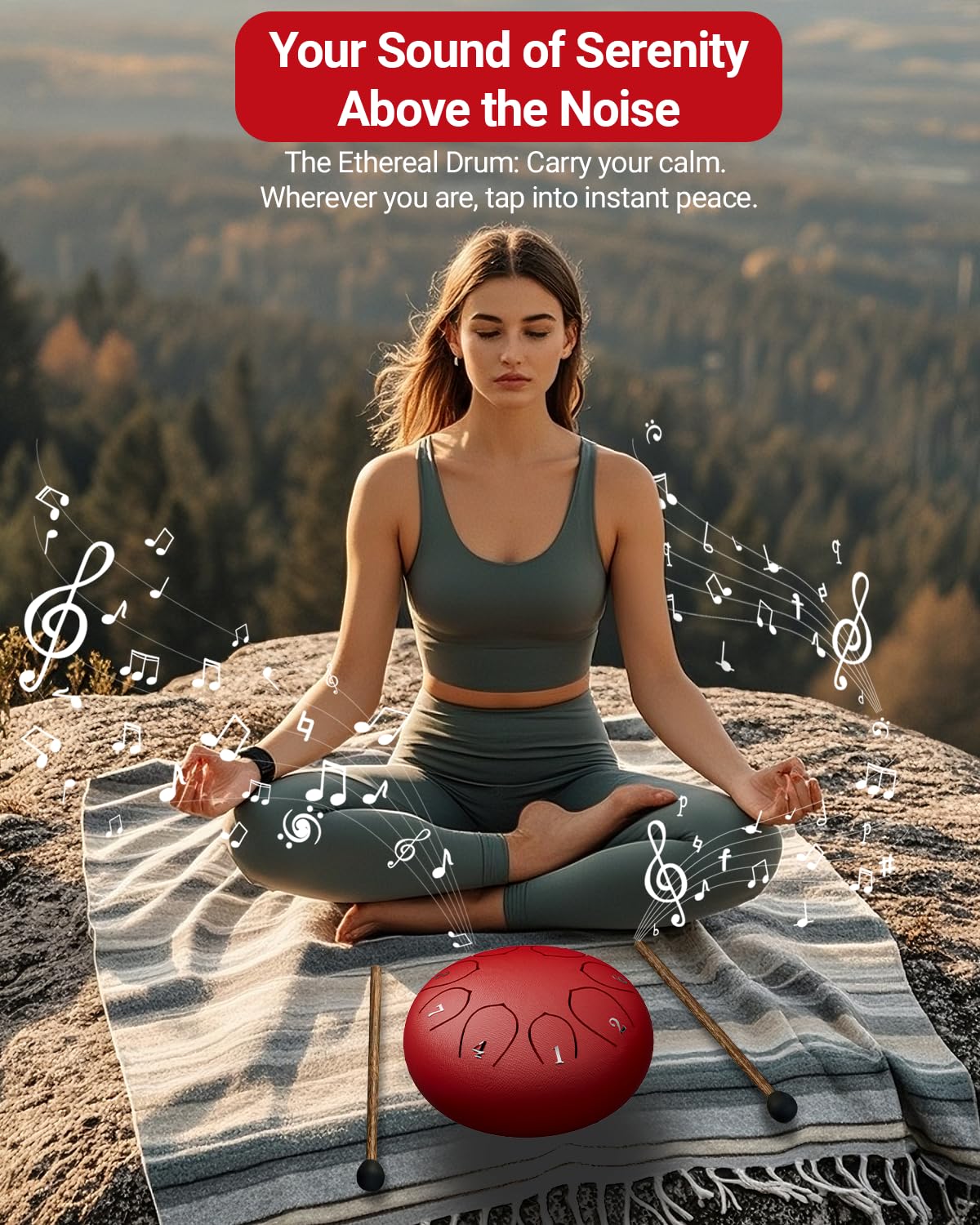 Cossain Steel Tongue Drum, 6 Inches 8 Notes Tongue Drum, B Major Rain Drum for Outside, Meditation & Yoga, Percussion Music Gift for All Ages