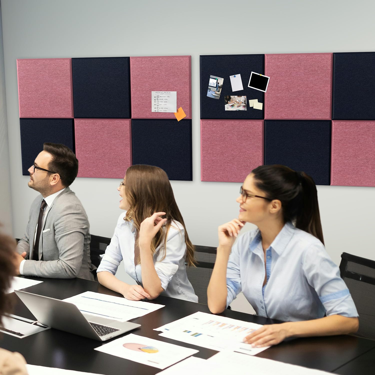 UMIACOUSTICS 12 PCS Acoustic Panels,11.8″ x 11.8″ x 0.35″ Sound Proof Wall Panels, Sound Absorbing Panels and Cork Board for Office, Studio, Home Theater, Sky Blue