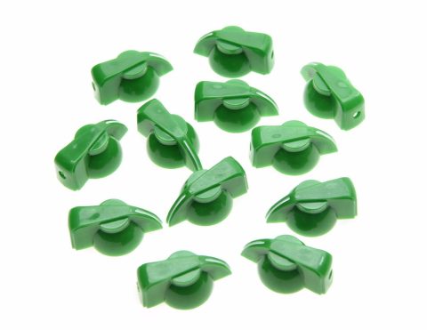 Dopro Pack of 12 Flat Top Guitar Chicken Head Knob AMP Effect pointer Knob Green