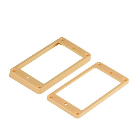 FLEOR 2pcs Cream Plastic Neck & Bridge Humbucker Pickup Mounting Ring Flat Frame