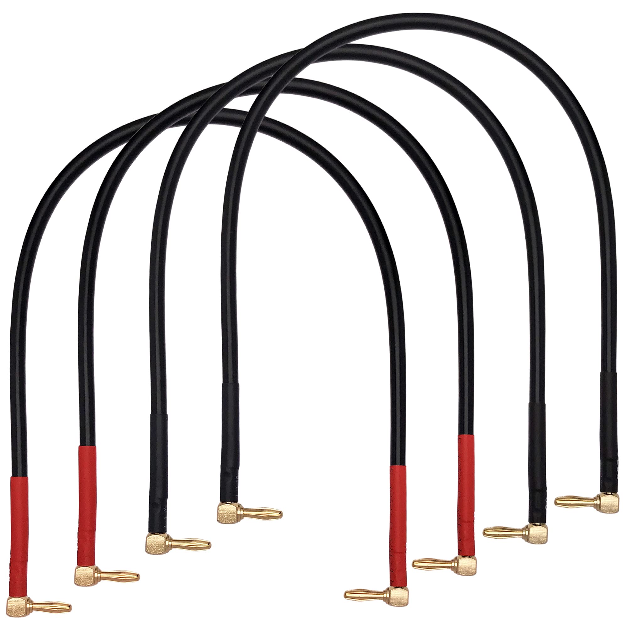 CNCESS Right-Angle Banana Jumper Cable, 8AWG, 4-Pack (18 Inches)