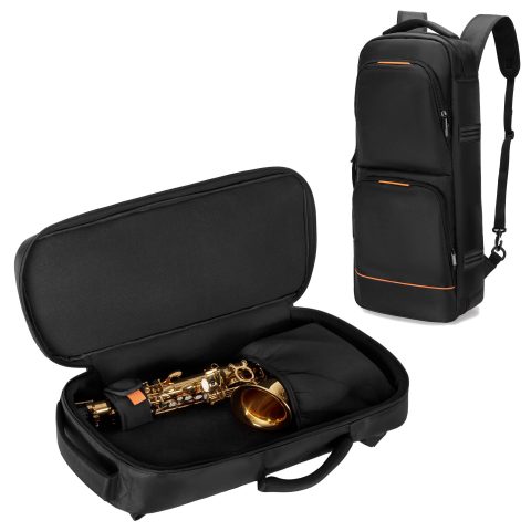 Rexmica Padded Alto Sax Case Gig Bag Backpack with Hidden Shoulder Strap