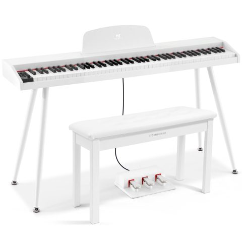 MUSTAR 88 Key Piano Keyboard with Bench, Home Digital Piano for Beginners