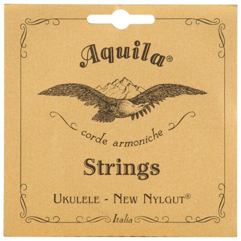 Aquila New Nylgut AQ-8 Concert Ukulele Strings – Low G Tuning – 1 Set of 4, Natural Finish, Premium Synthetic Gut Strings