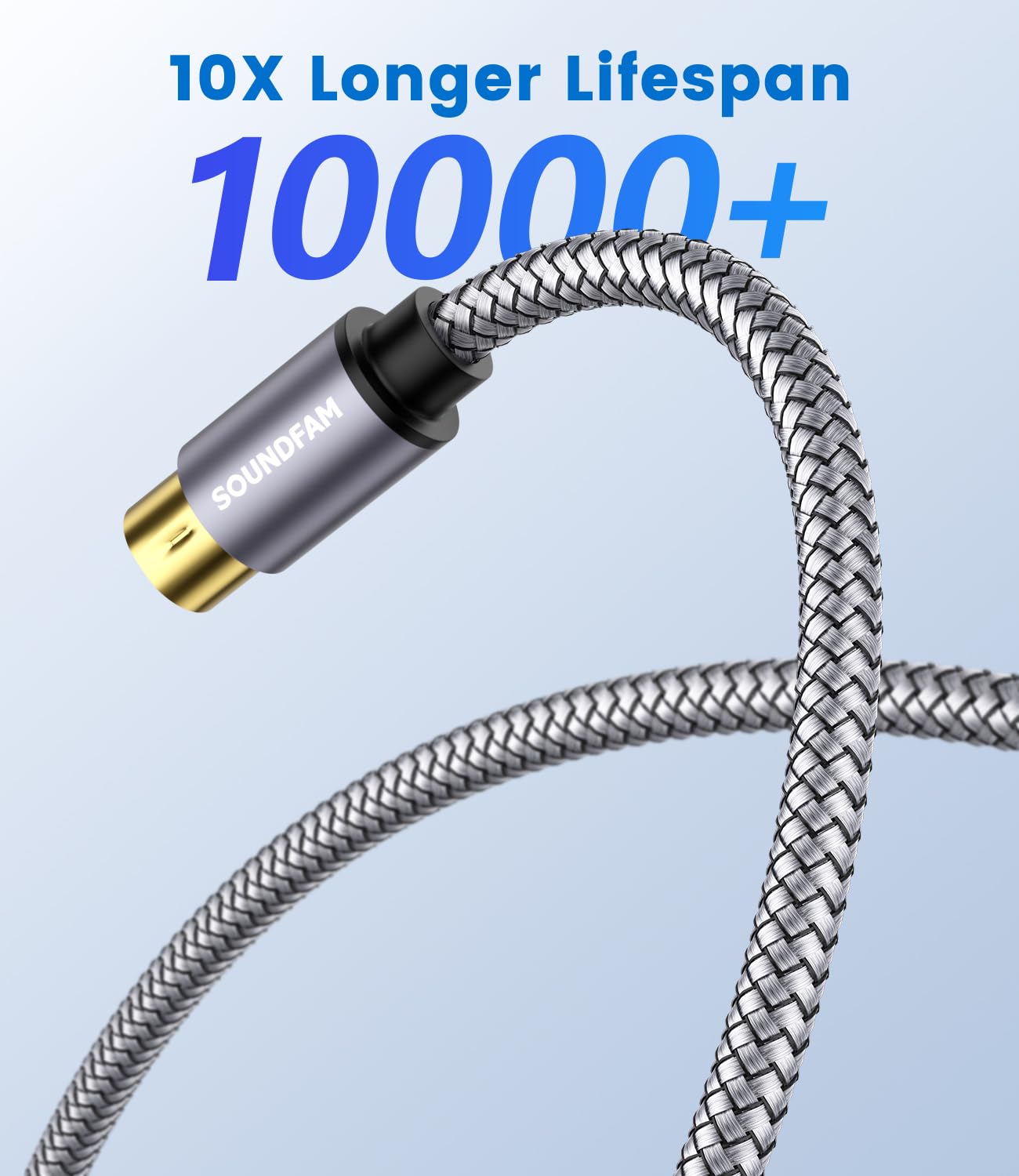 SOUNDFAM Shielded 5-Pin MIDI Cable Male to Male for MIDI Keyboard, Synthesizer, Sampler, Sound Card & Music Studio Equipment(6ft/2M)