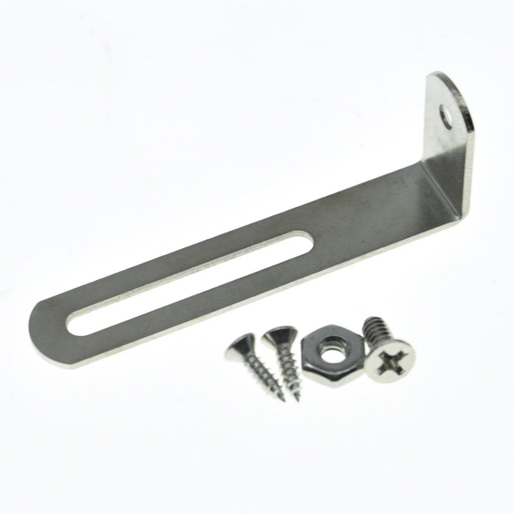 KAISH Premium Stainless Steel Guitar Pickguard Bracket with Pickguard Mounting Screws Bolt and Nut for USA Les Paul Nickel Nickel