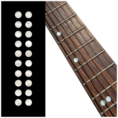 Inlaystickers 1/4″(6.35mm) Dot Fret Markers – White Pearl