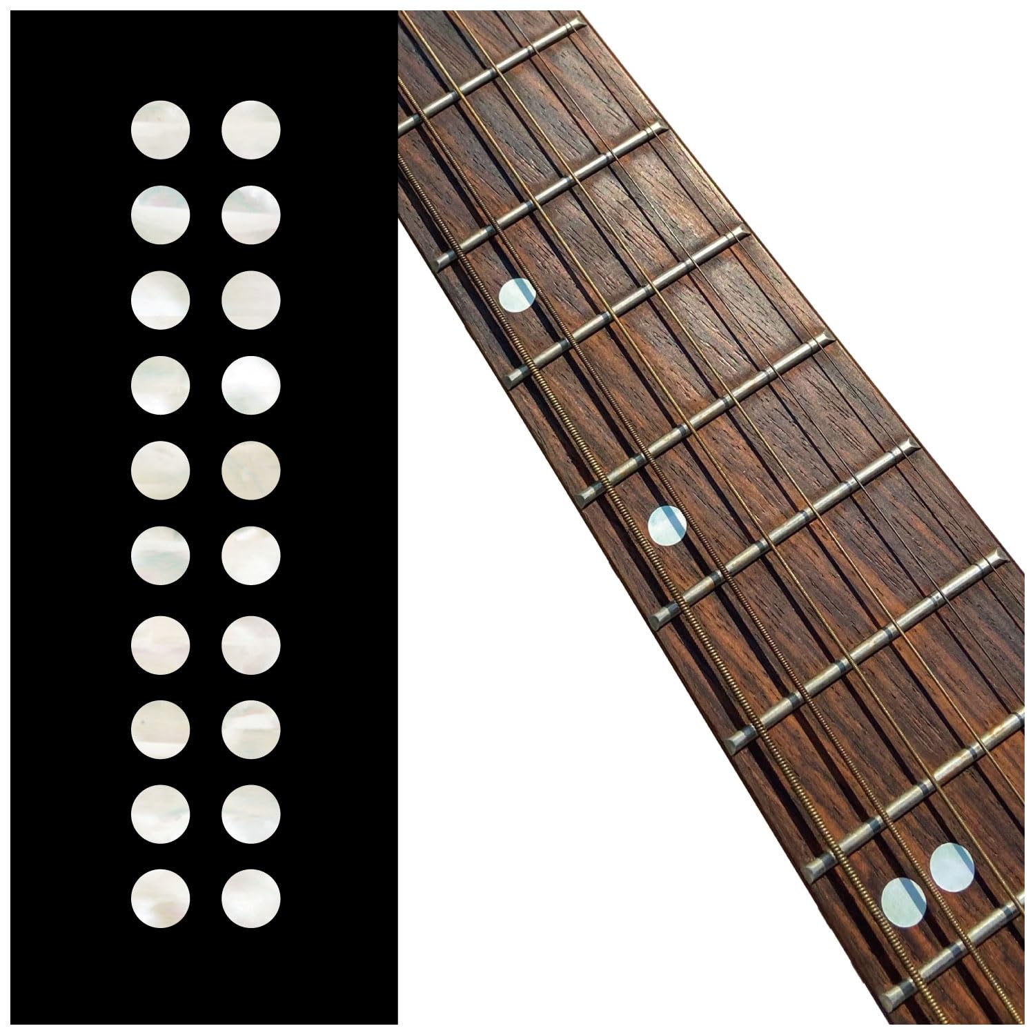 Inlaystickers 1/4″(6.35mm) Dot Fret Markers – White Pearl