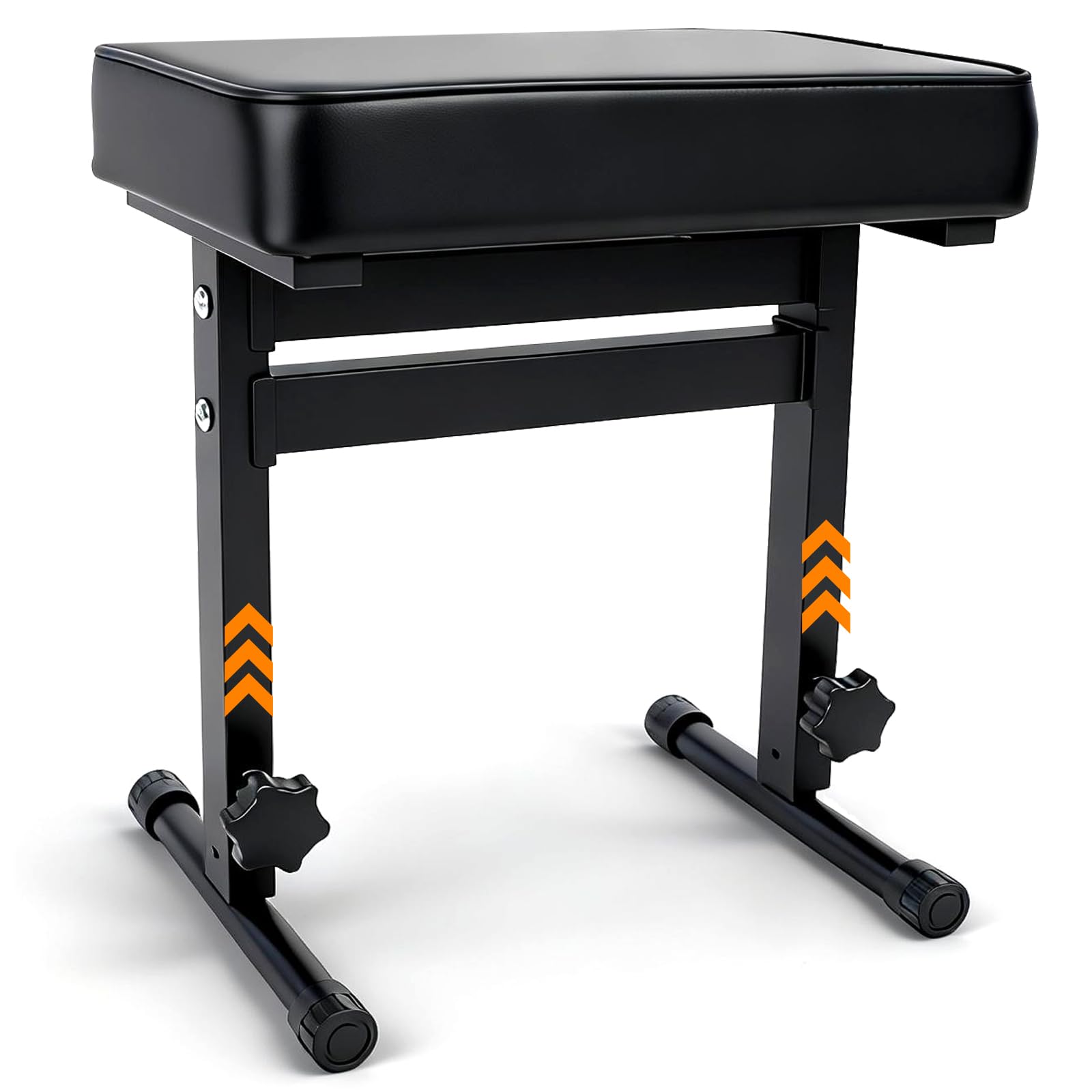 Firstar Adjustable Piano Bench 18.11″ to 22.83″, Durable Piano Stool with PVC Leather, Portable Keyboard Bench with Padded Cushion for Musicians Piano Stool Chair (Capacity: 260 lb)