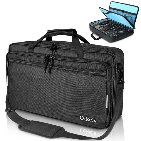 ORKELS DJ Controller Bag, Padded DJ Travel Case with Storage Pocket, Compatible with Pioneer DDJ-FLX10 DDJ-1000 & Denon DJ MC7000