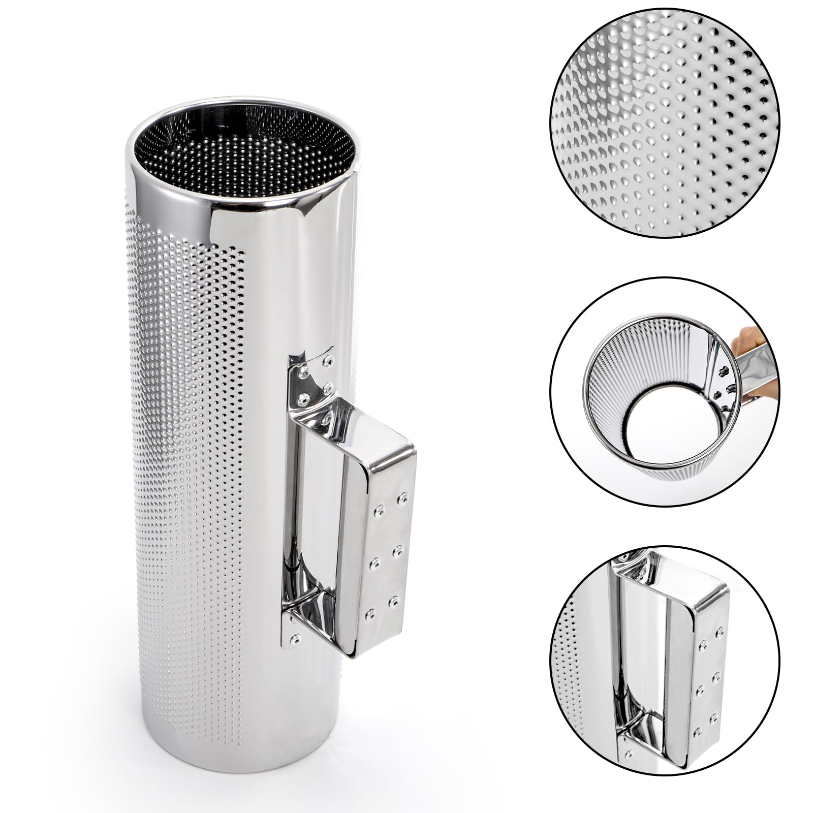Foraineam Stainless Steel Guiro with Scraper, 12″ x 4″ Professional Latin Hand Percussion Instrument, Band Accompaniment Musical Training Tool Metal Guiro Shaker Instrument