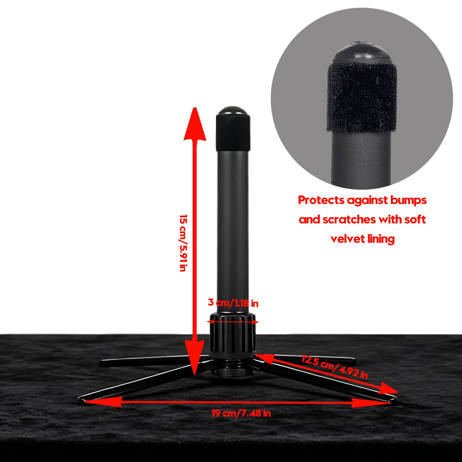 Dowite Flute Stand – Compact & Durable 4-Leg Design for Flute, Lightweight and Stable, Ideal for Home & On-the-Go Use