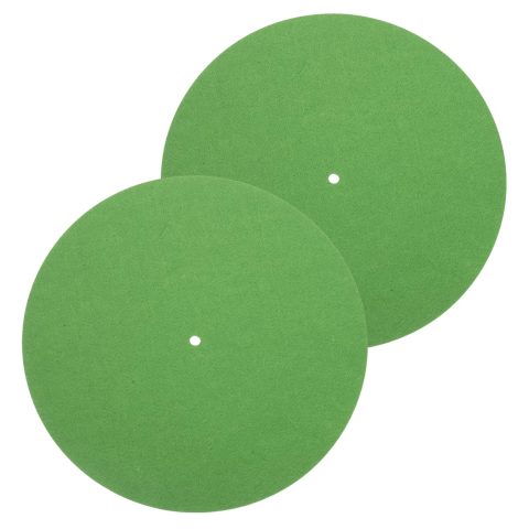 MECCANIXITY 2 Pcs Record Player Mat, 12 Inch Turntable Mat 3mm Felt Turntable Pad for Vinyl Record Player, Green