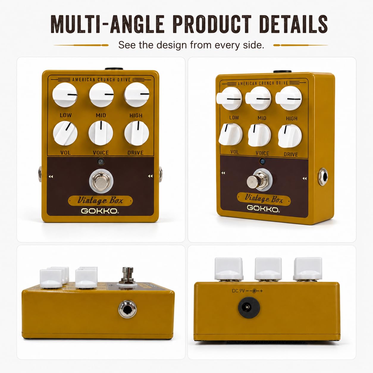 GOKKO GK-33 American-Style Amp Simulator Pedal with Analog Overdrive