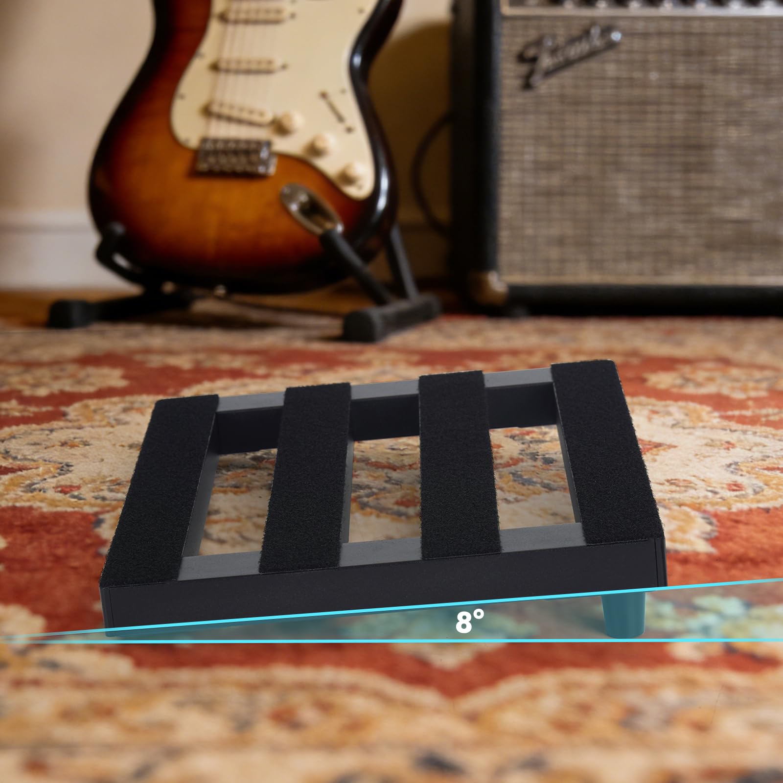 GOKKO Guitar Pedal Board 14″ x 10.6″ Aluminum Alloy Pedalboard with Case