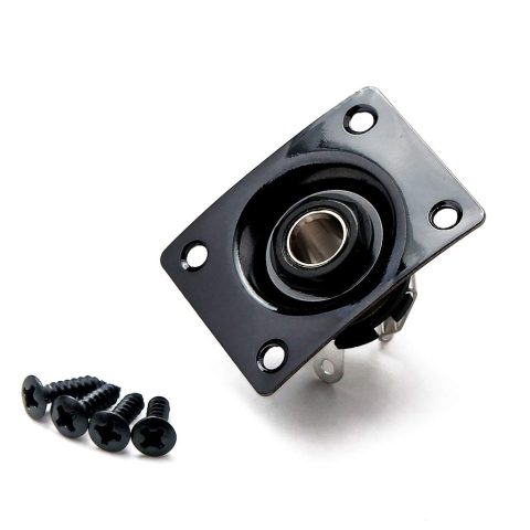 WLDJXLGL Metal 1/4″ Guitar Output Jack Plate Input Jack Socket Replacement for Tele SG Electric Guitar Bass Parts (Black)