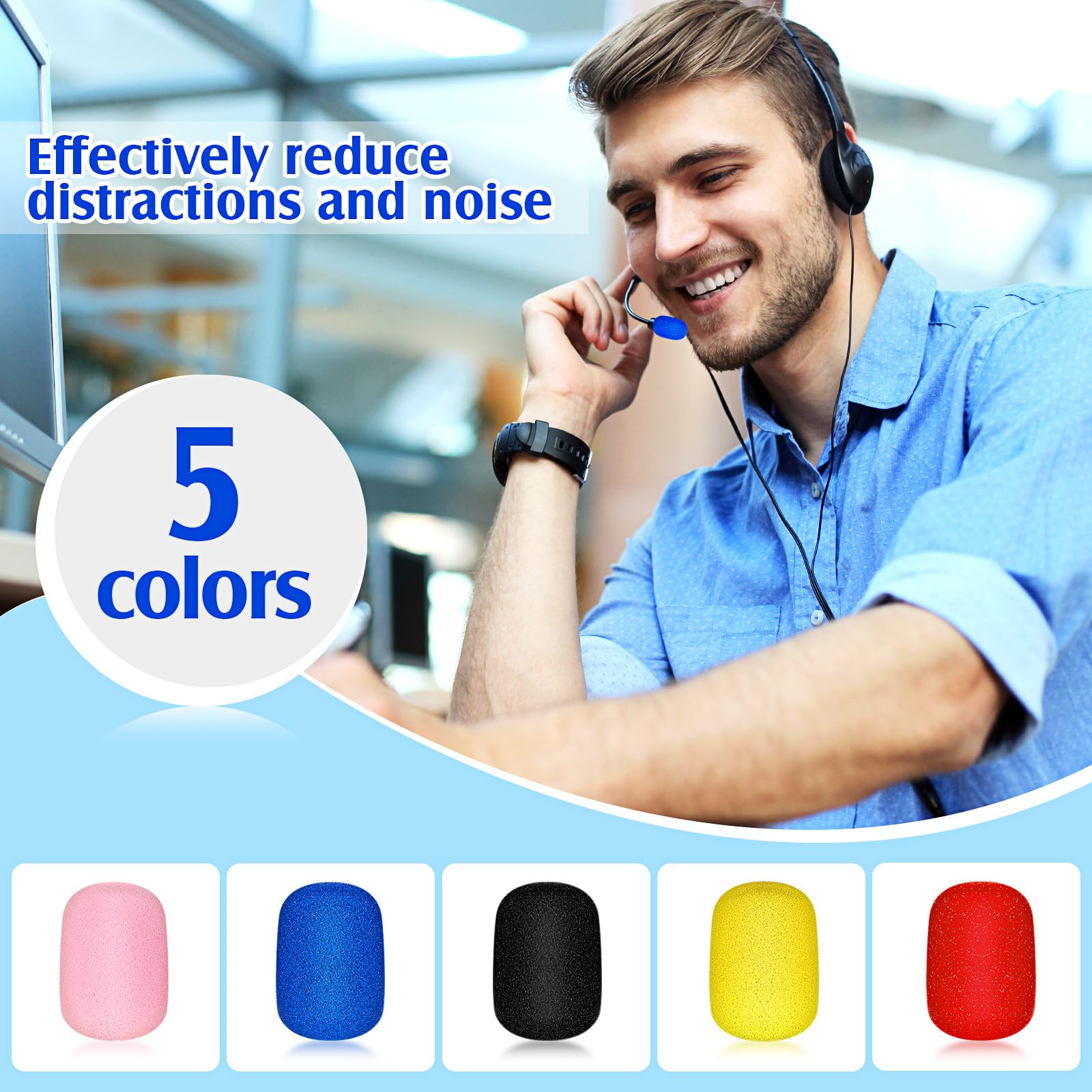 Juexica 30 Pcs Windscreen Foam Compatible with Most Small Microphones