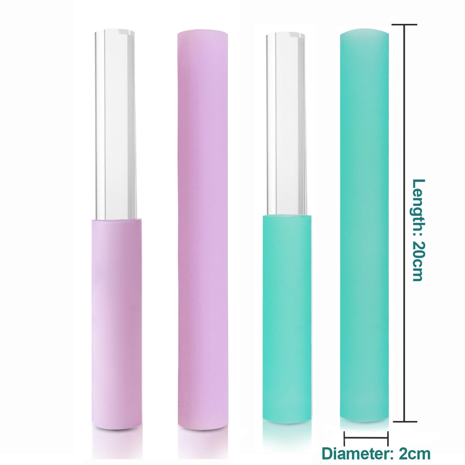 UPCEED 4 Pcs Singing Bowl Mallet Set Includes Solid and Hollow Acrylic Silicone Rubber Striker Mallet for Playing Quartz Crystal Singing Bowls with Bundle Pocket(WhitePurple)
