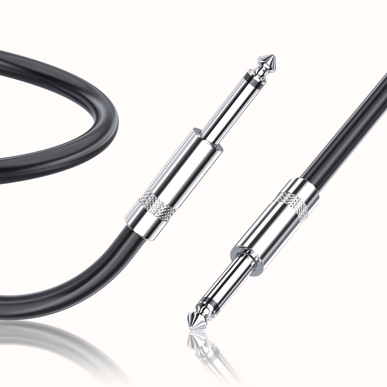 EPYOADO 2 Pack 100 feet 1/4″ to 1/4″ Speaker Cables, 12 AWG Professional 6.35mm to 6.35mm Stereo Audio Cable Heavy Duty Cord Wire Guitar Speaker Cable