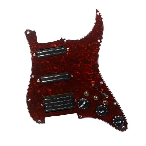 MAXCHEER SSH-Coil Splitting Electric Guitar Pickguard Two Mini Humbucker + ONE 4 Coil Pickup High Output-(9K/9K/18K) Loaded Prewired Scratchplate (Red Tortoise Shell, SSH)