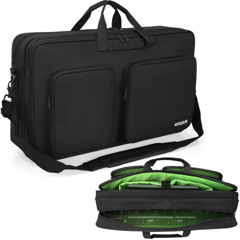 AKOZLIN Multi-layer Controller Gig Bag Padded Mixer Carry Case Fits for Pioneer DDJ SR SR2 RR Denon MC4000 Numark NVII Mixtrack Pro 3 NV Platinum Controller