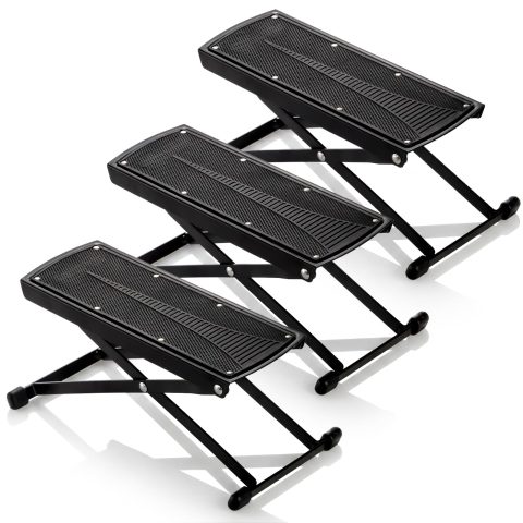 Elsjoy Set of 3 Guitar Foot Stool, 7 Position Folding Guitar Foot Rest with Adjustable Height, Metal Guitar Foot Pedal Stand for Guitar Player