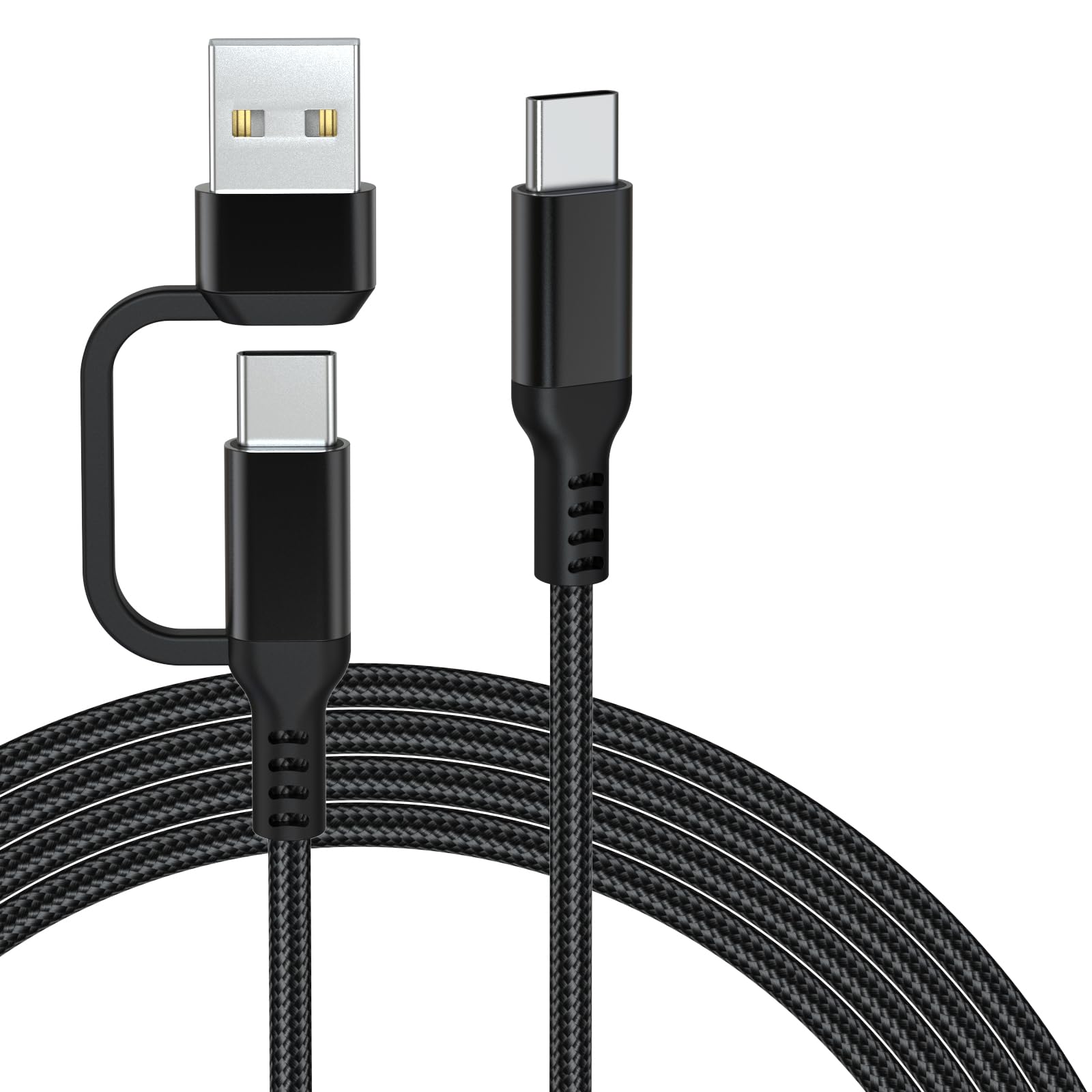 USB A/C to Type C Microphone Cable Cord Compatible with Fifine AmpliGame A6V/ A6T/ AM8/ K688/ A8, HyperX SoloCast, QuadCast 2/S/2 S, Logitech G Yeti GX, TONOR TC30, Elgato Wave 3, Wave Neo Mic (10FT)