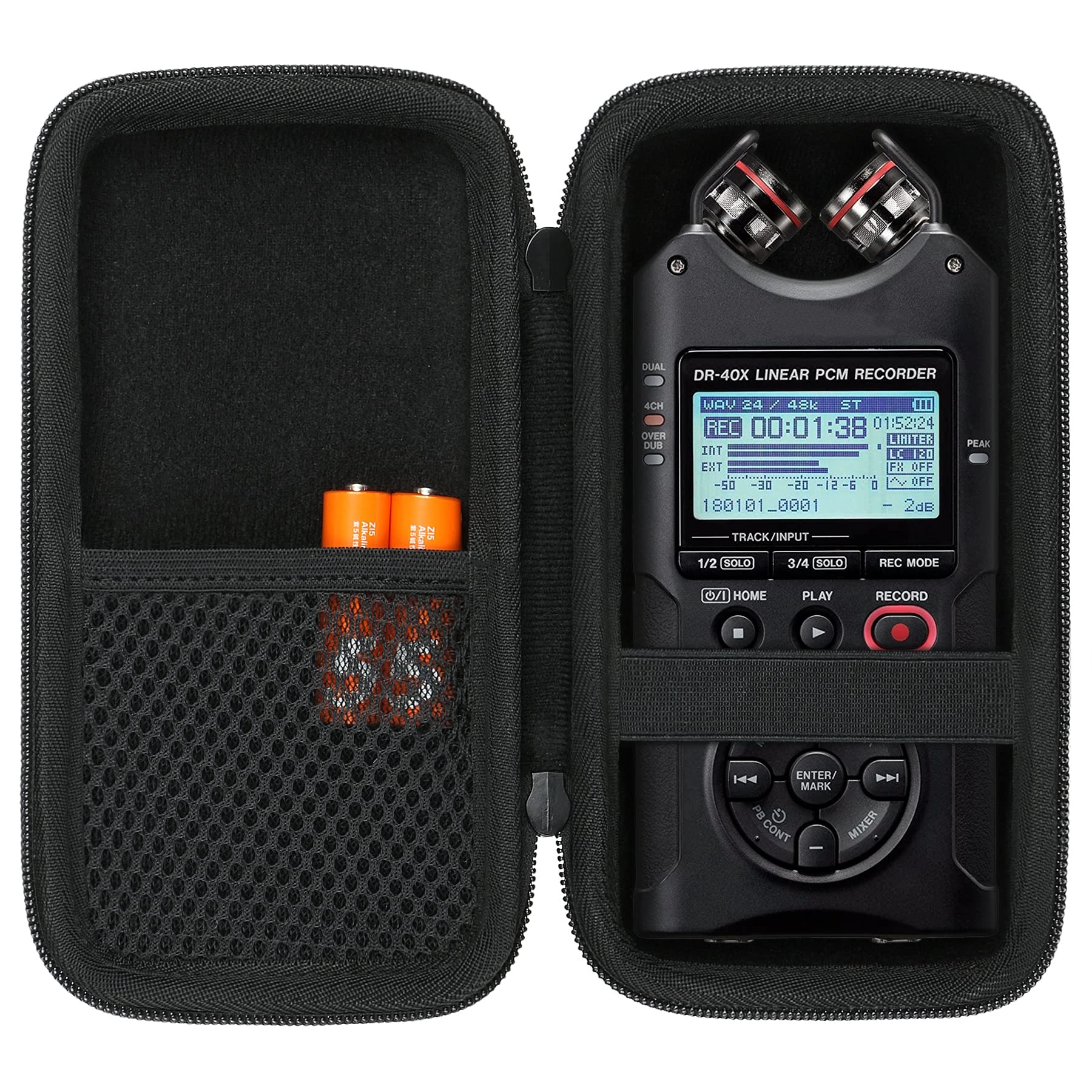 Aenllosi Hard Case for Tascam DR-40XP/DR-40X Digital Audio Recorder, Black