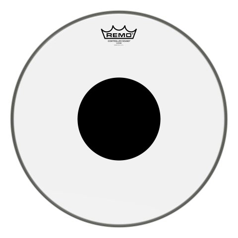 Remo CS0315-10 Clear Controlled Sound Drum Head – 15-Inch – Black Dot on Top
