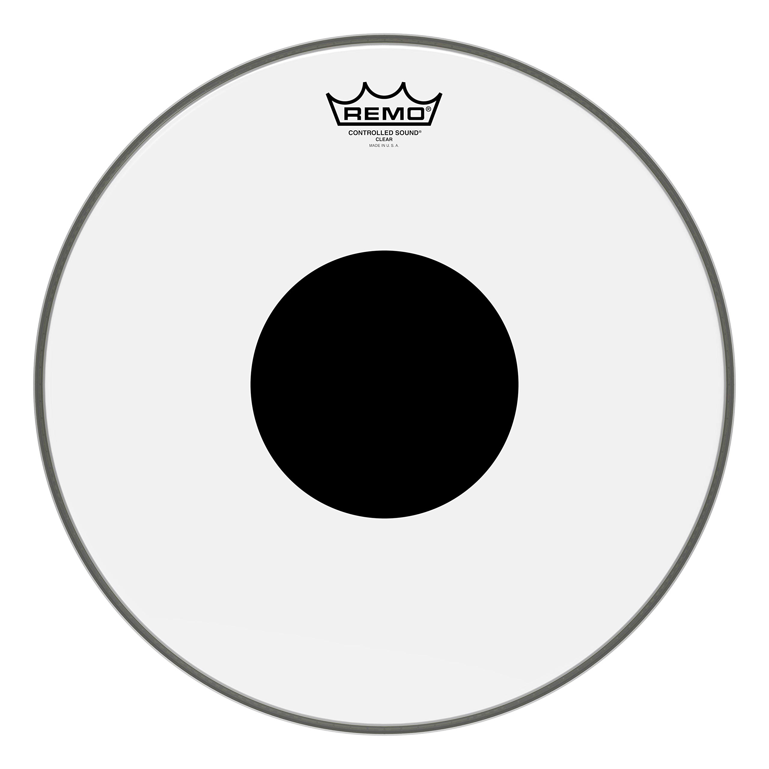Remo CS0315-10 Clear Controlled Sound Drum Head – 15-Inch – Black Dot on Top