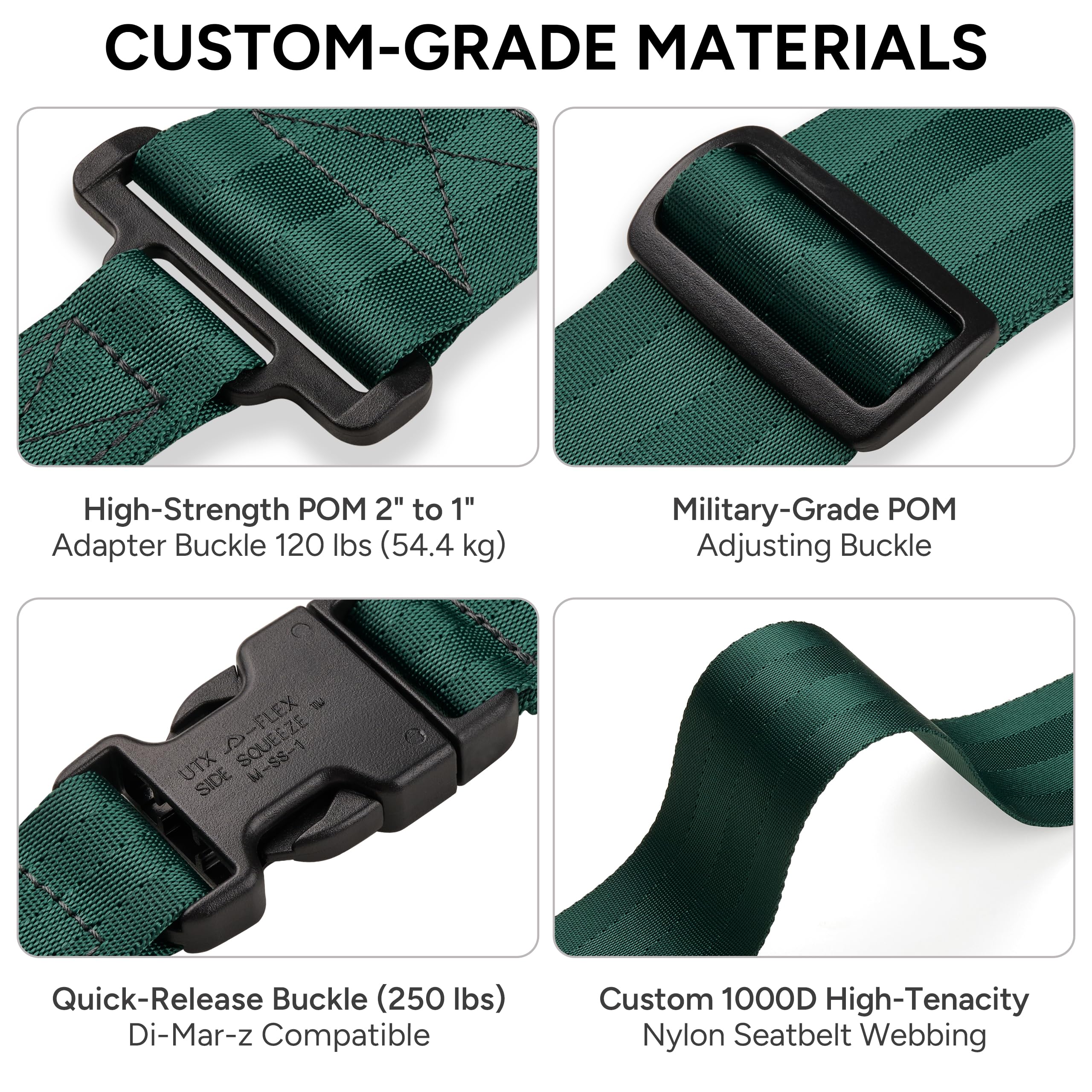 Amumu SNAPLOCK Pro Guitar Strap – Quick-Release Buckle, Screw Fasten Ends, Quick-Fetch Pick Holder, Adjustable 38″-57″, Fits Bass, Electric Guitars, Gift for Guitarists, Emerald Green