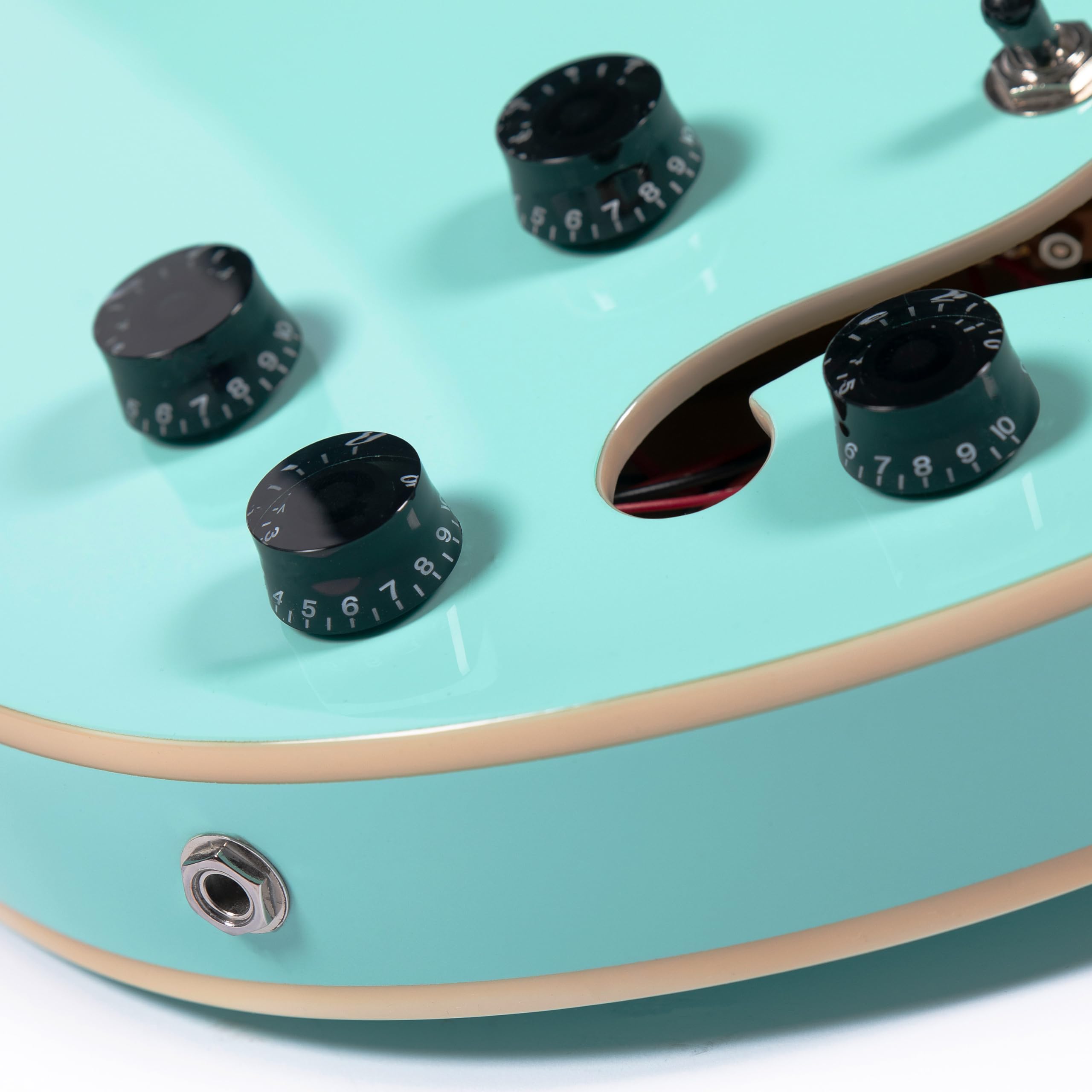 Redid Semi-Hollow Body Electric Guitar RD-100 Jazz Guitar with F-Hole,Maple neck,humbucker Pickups(Green)