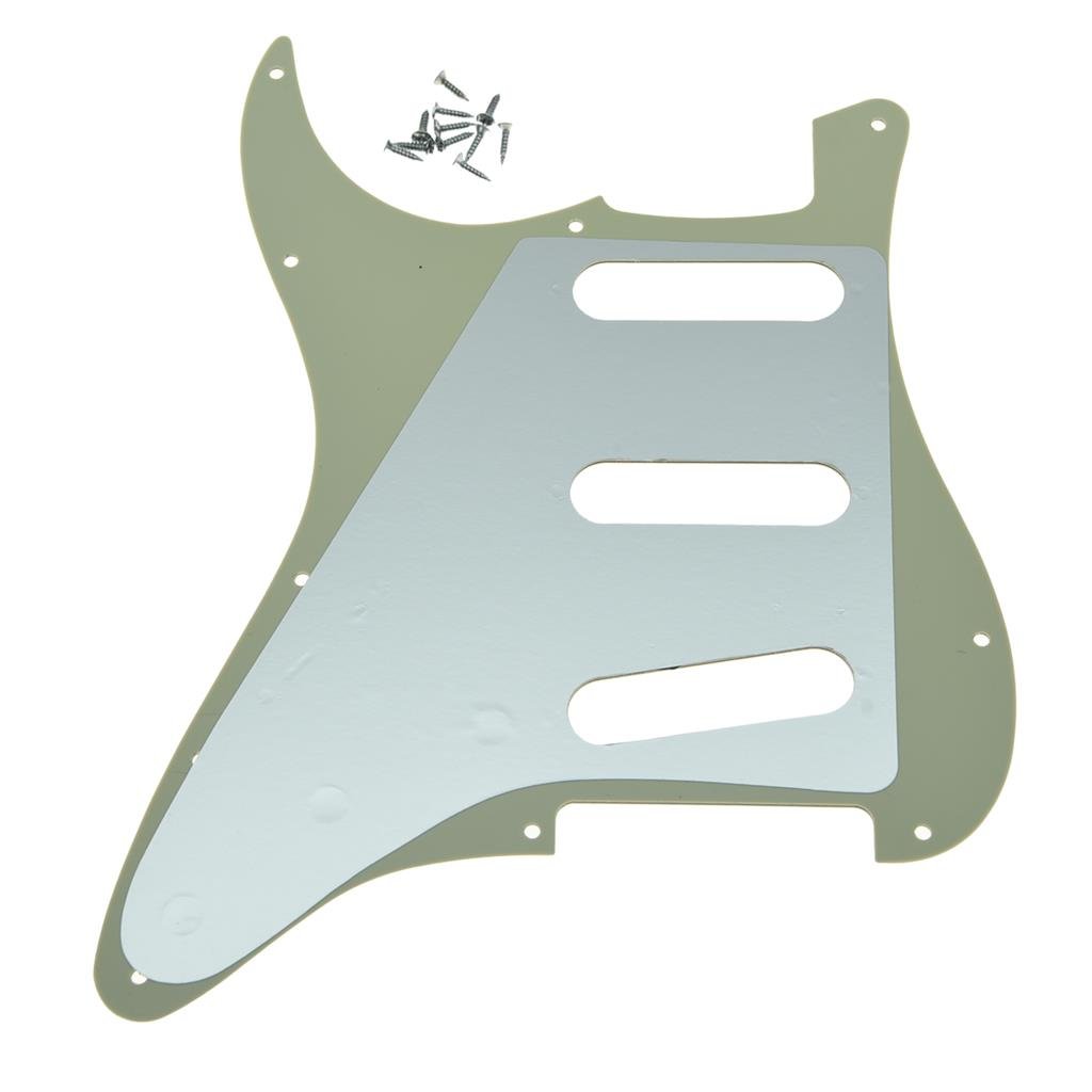 Dopro 11 Hole Vintage 62 Strat ST SSS Single Coil Pickups Guitar Pickguard Scratch Plate with Screws for American FD 62 Stratocaster Aged Pearl