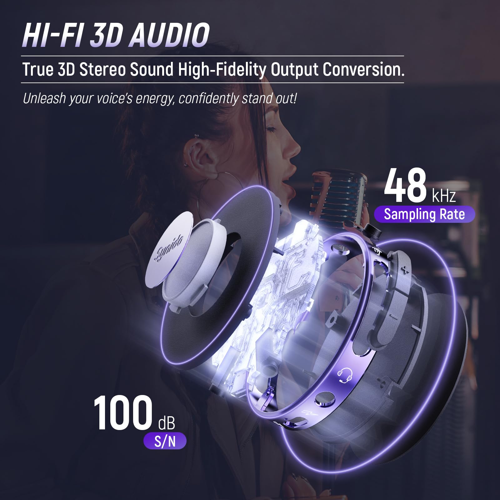 Synido A10 Portable USB-C Audio Interface for Guitar & DJ Recording