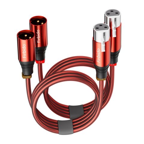 Firbido XLR Cable 10 FT 2 Pack, Balanced XLR Microphone Cable 3 Pin Mic Cable DMX Cable for Amplifier, Mixer, Shure SM/Shotguns Microphones, Speaker Systems