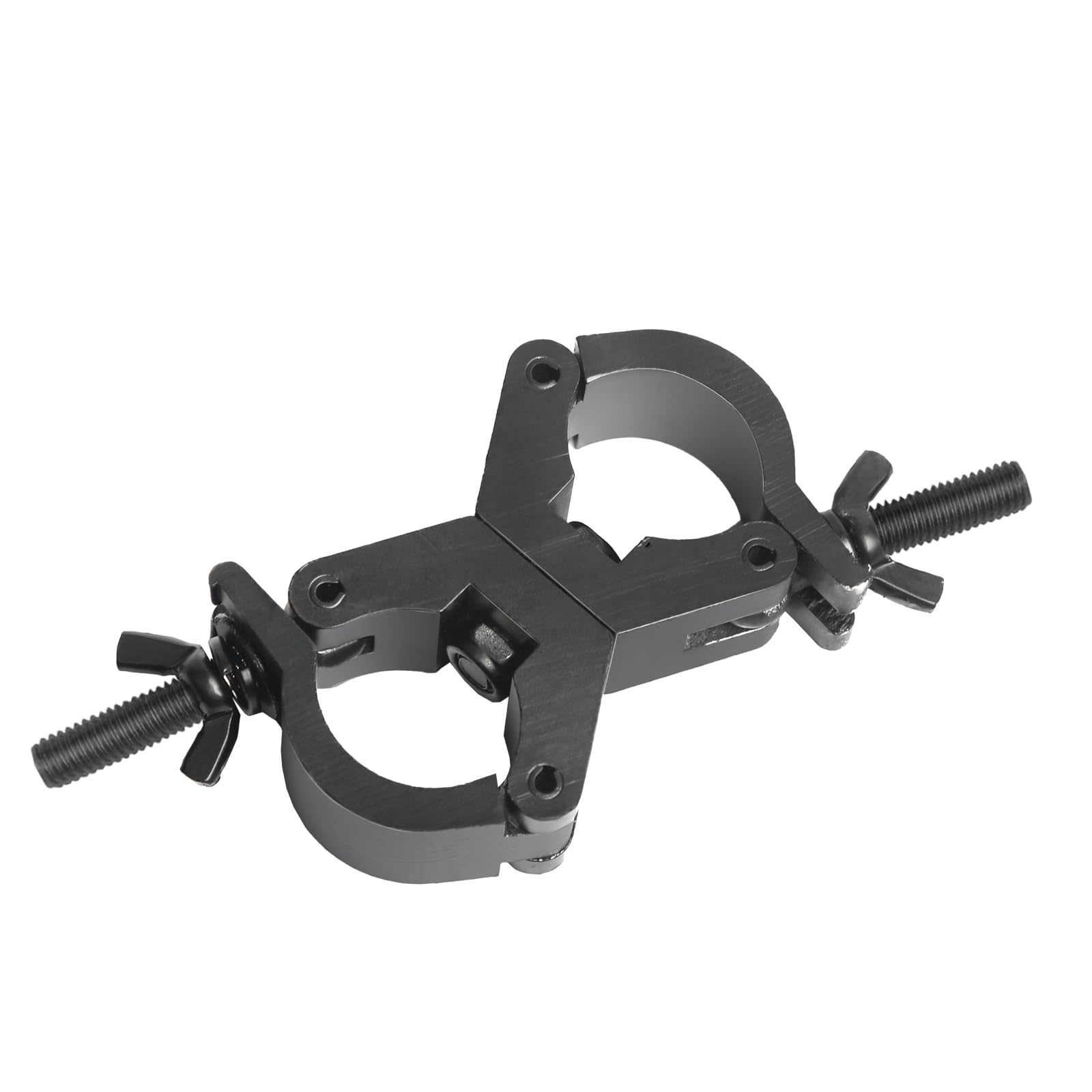 jindaaudio Lighting Truss Swivel Coupler Clamps for Lights, Quick Release Dual Head Truss O Clamp, 30mm-35mm Dual Swivel Tube Clamp, Wrap Around Pipe Clamp Mounting Bracket(Black)