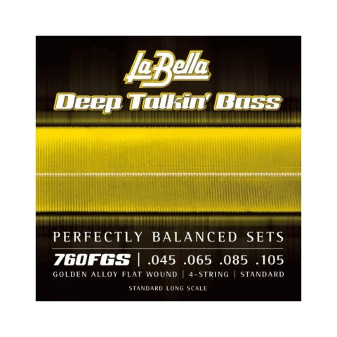 La Bella Deep Talkin Bass Gold Flats Electric Bass Strings – 4-String