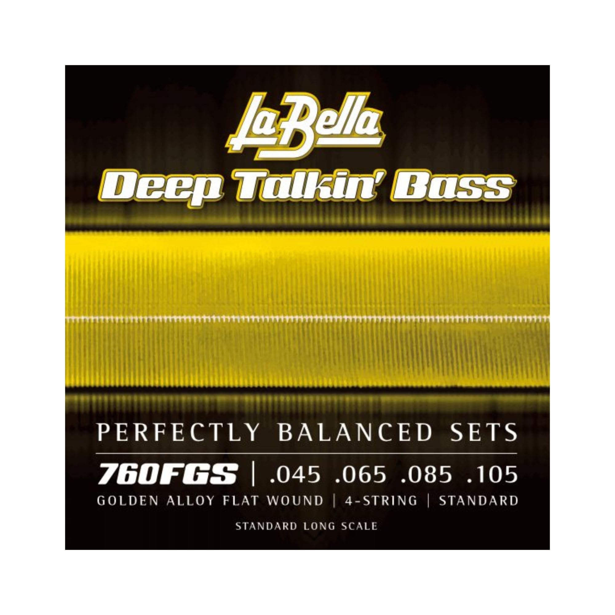 La Bella Deep Talkin Bass Gold Flats Electric Bass Strings – 4-String
