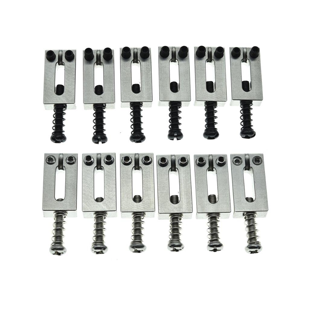 Dopro Upgraded Version Solid Stainless Steel Guitar Bridge Saddles 10.5mm for Stratocaster or Telecaster
