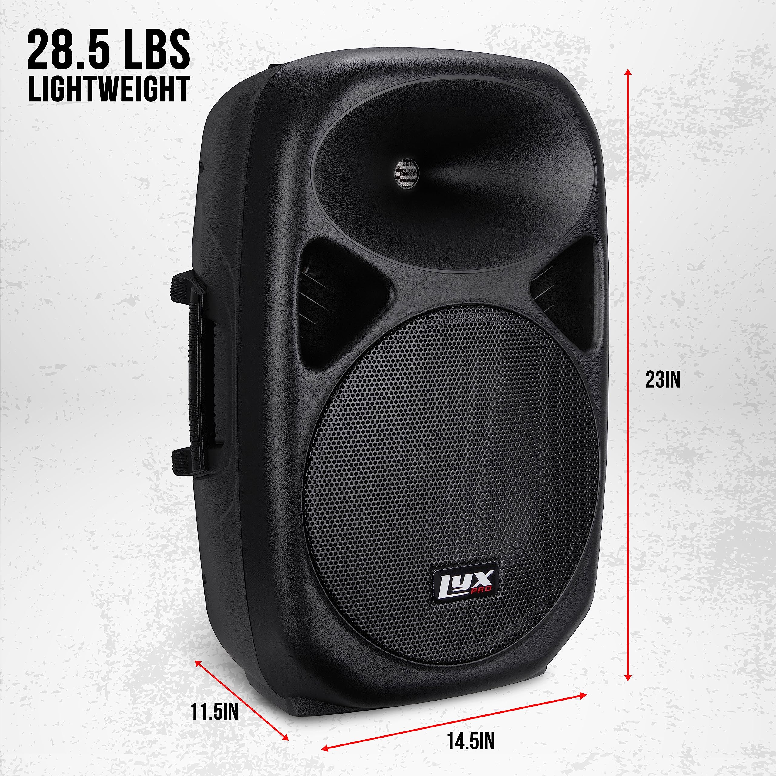 LyxPro 12″ PA System Powerful Compact PA Portable Active Speaker System with Equalizer, Bluetooth, SD Card Slot, USB, MP3, XLR, 1/4″, 3.5mm Input Connections – SPA-12