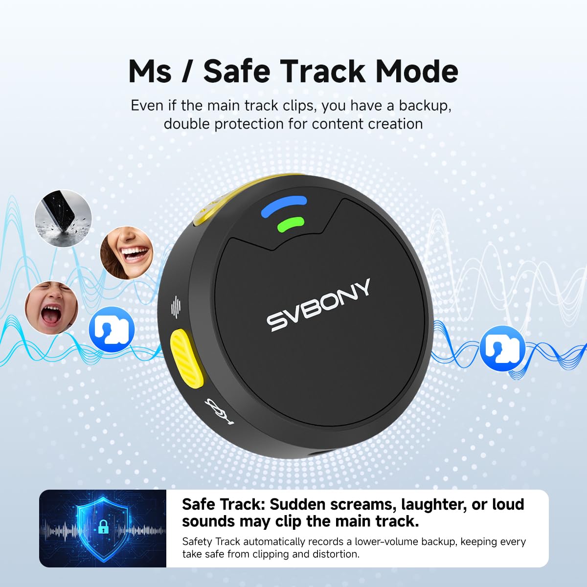 SVMic 5 4-Person Wireless Lavalier Microphones Systems with Charging Case