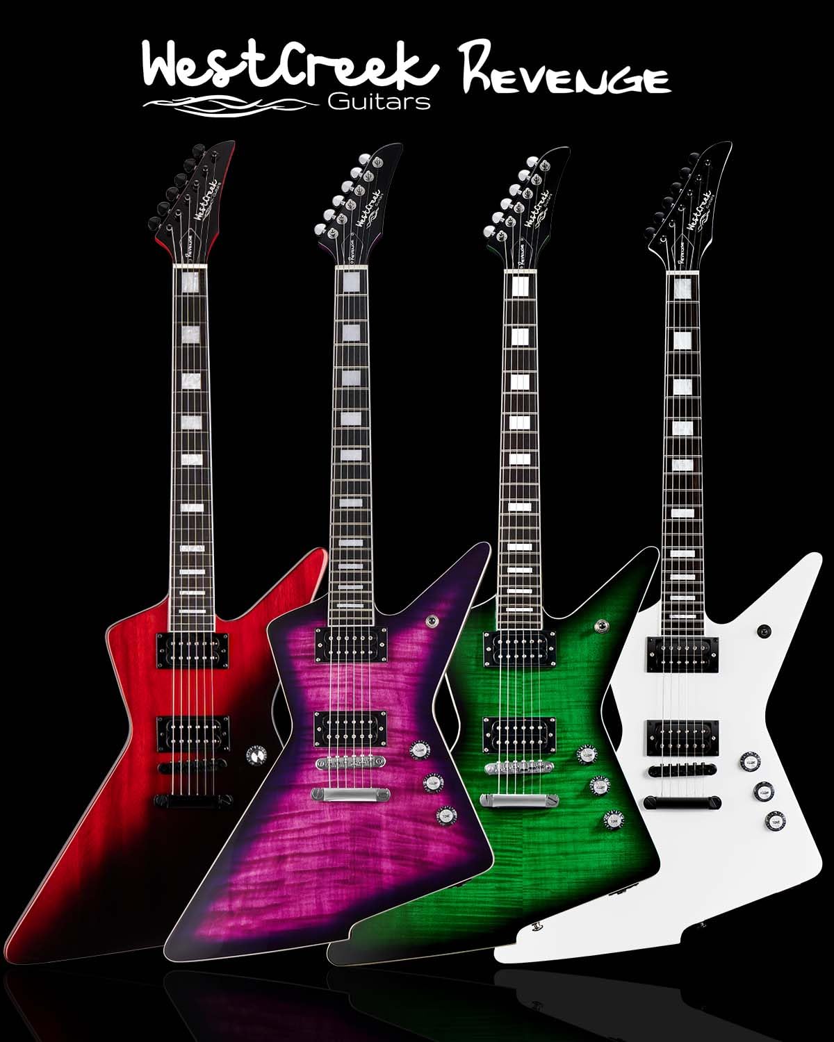 WestCreek Revenge Solid Body Electric Guitar, Heavy Metal Guitar