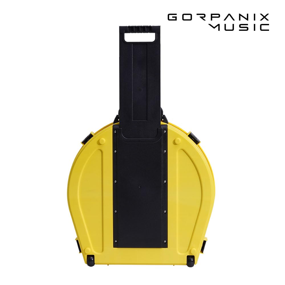 GORPANIX 22” Cymbal Case With Wheels, Rolling Cymbal Hard Case With Foam, Fits 10 × 21″ Cymbals, Design for Drum Cymbal, Cymbal Vault Upgrade Cymbal Bag, Tour Edition for Drummer