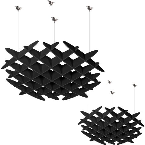 VIVO Black Acoustic Ceiling Waffle Panel, 2-Pack, PP-CW01B-2