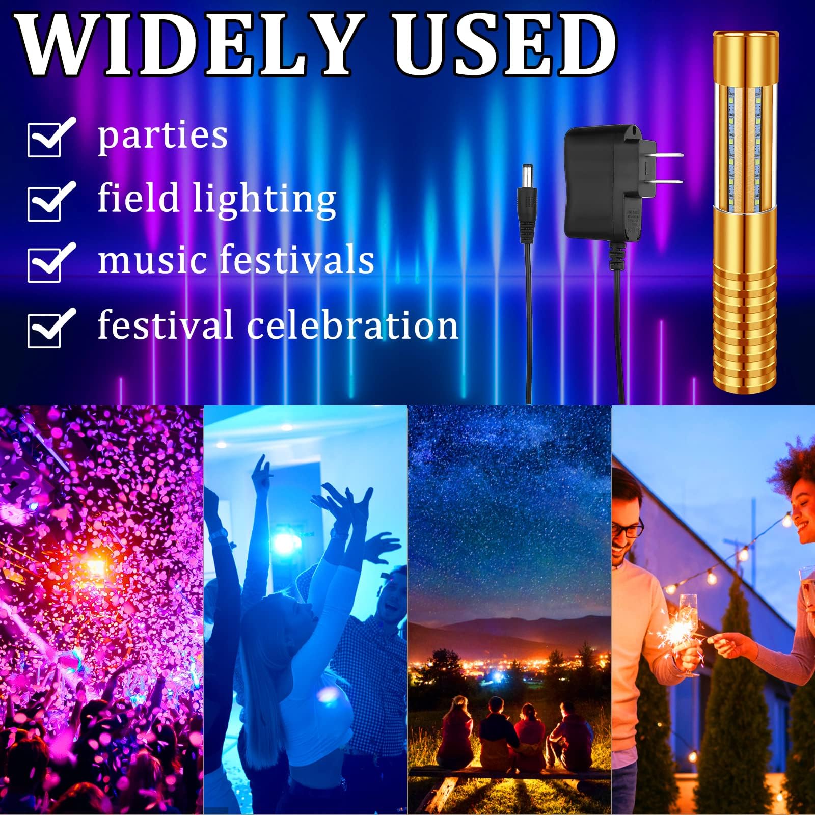 4 Pieces Strobe Baton Bottle Service Sparklers Bottle Service Light Bottle Handheld Light for Nightclubs Weddings Parties Activities Supplies (Gold)