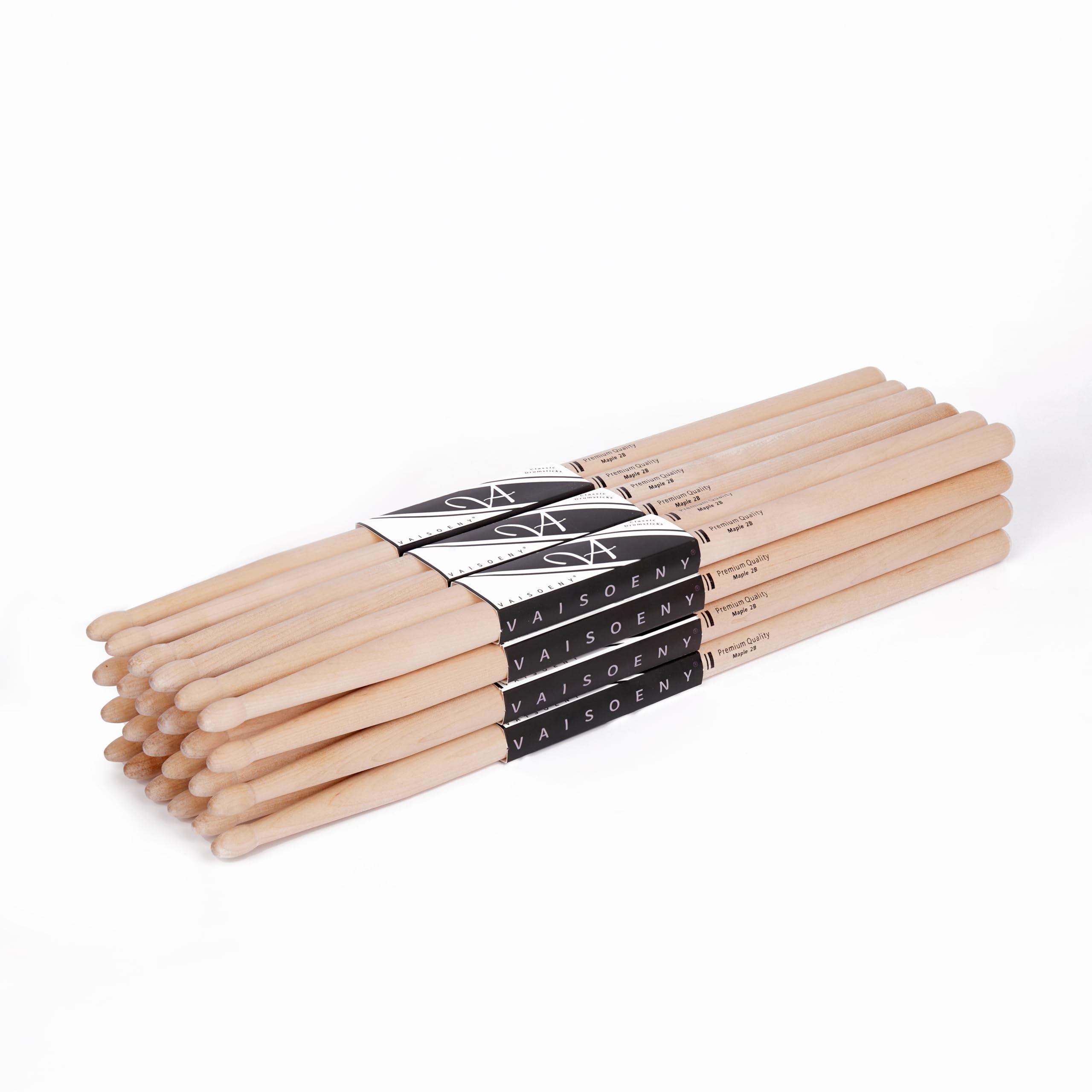 VAISOENY Drum Sticks, Maple Wood 2B Drumsticks with Oval Tip, 12 Pairs