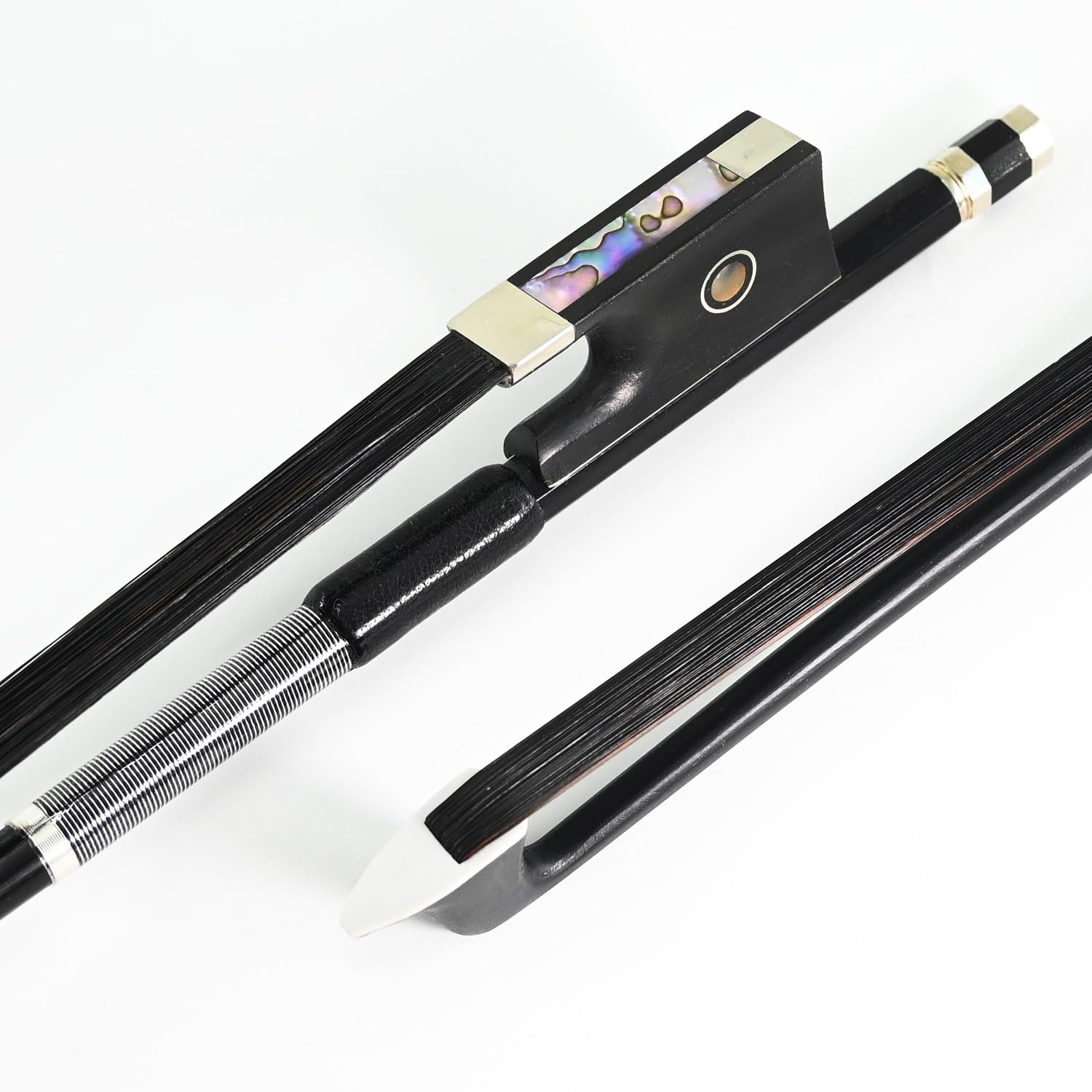 VINGOBOW 1/8 Size Carbon Fiber Violin Bow Straight with Greet Balance Open and Powerful Tone All Parts Professional Mounted