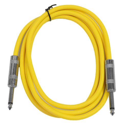 Seismic Audio – SASTSX-6 – 6 Foot TS 1/4″ Guitar, Instrument, or Patch Cable Yellow