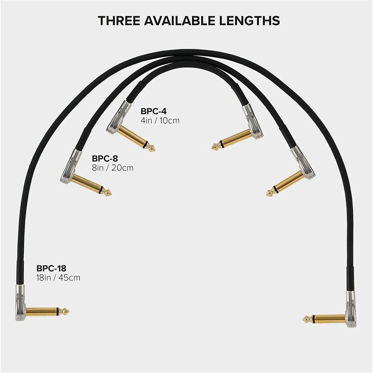 BOSS BPC-8 – 8in/20cm Length – Space-Saving Pedal Patch Cable with Slimline Pancake Plugs for pedalboards