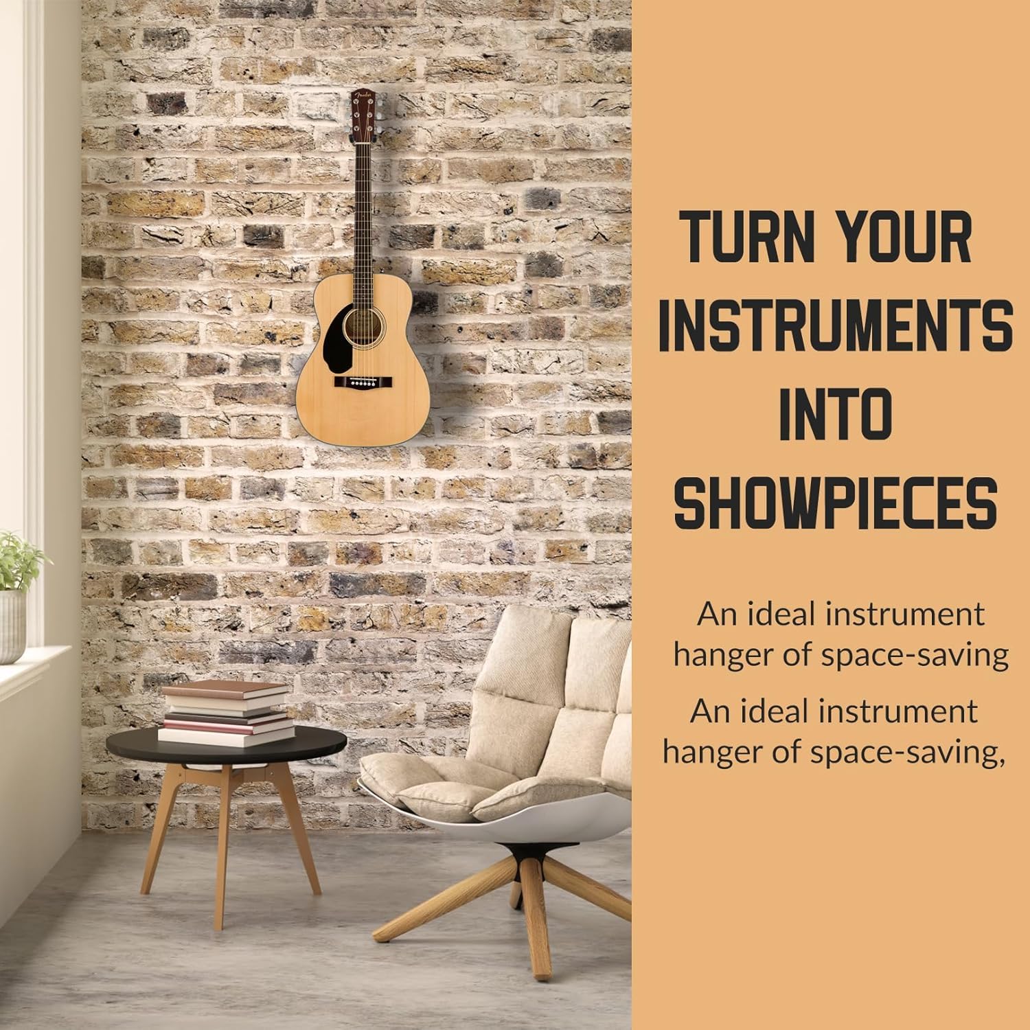 LALAOKS 3Pack Guitar Wall Mount Hanger for Guitar, Bass & Ukulele Bulk